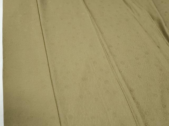 平和屋着物●上質な色無地　菊尽くし地紋　黄海松茶色　正絹　逸品　CABE2210yc_3