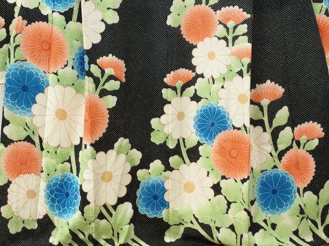 平和屋着物●名門　藤娘きぬたや・総絞り　振袖　枝菊文　黒地　正絹　逸品　CABE2213yc_2