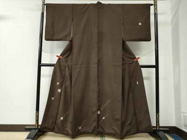 平和屋着物○訪問着 紬地 作家物 雪の結晶 正絹 逸品 CABE2215yc