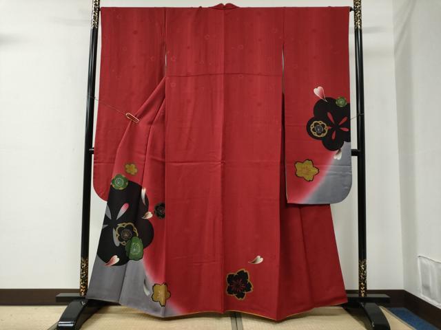 平和屋着物●豪華振袖　桜　梅　暈し染め　金彩　正絹　逸品　CABE2238yc