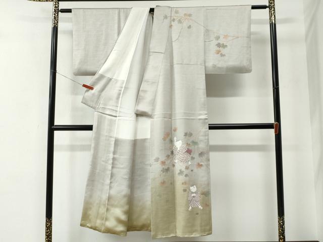 平和屋着物●友禅作家の巨匠　浅井青仁　訪問着　童子遊び　暈し染め　金彩　正絹　逸品　CABE2245yc_1