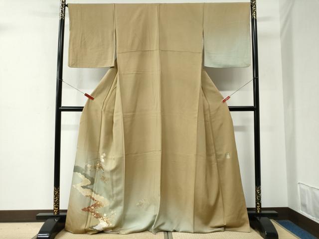 平和屋着物●金彩友禅　卓越技能者・名工・和田光正　訪問着　雲取り地紙竜田川花文　暈し染め　金彩　正絹　逸品　CABE2246yc