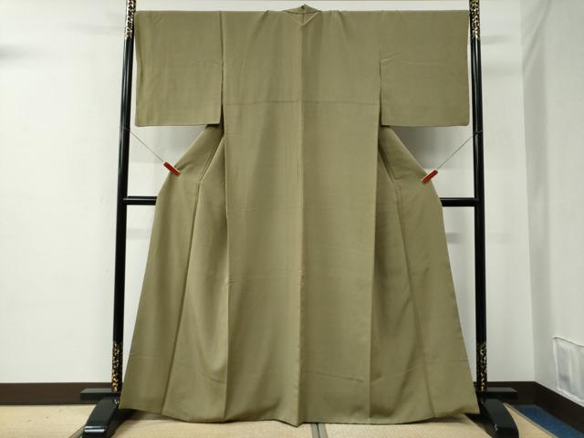 平和屋着物●江戸小紋　万筋　利休茶色×藍媚茶色　正絹　逸品　CABE2255yc_1