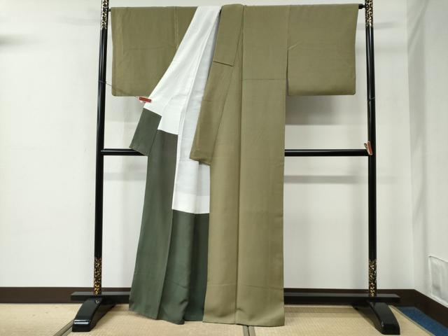 平和屋着物●江戸小紋　万筋　利休茶色×藍媚茶色　正絹　逸品　CABE2255yc_2