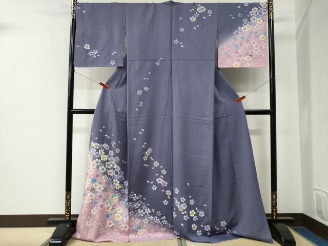 平和屋着物＊夏物　江戸小紋　絽　縞　正絹　逸品　未使用　AABB2549jd 平和屋着物＊夏物 江戸小紋 絽 縞 正絹 逸品 未使用 AABB2549jdの通販