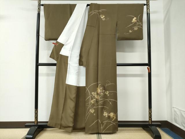平和屋着物●訪問着　竹屋町刺繍　雪輪鶴南天花文　金彩　正絹　逸品　CABE2348yc_1