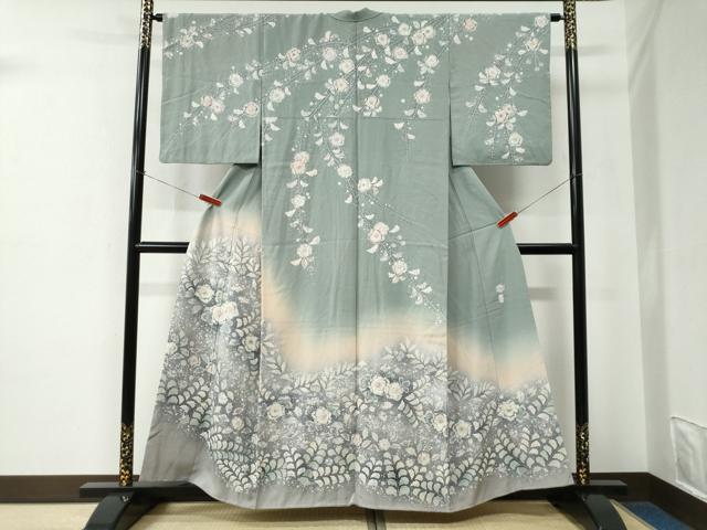 平和屋着物○越後十日町の一流染匠 桐屋・翠山工房 訪問着 辻が花 絞り 
