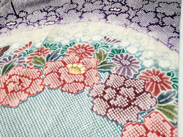 平和屋着物●豪華振袖・長襦袢セット　総絞り　牡丹花蝶文　金彩　正絹　逸品　CABE2483yc_6