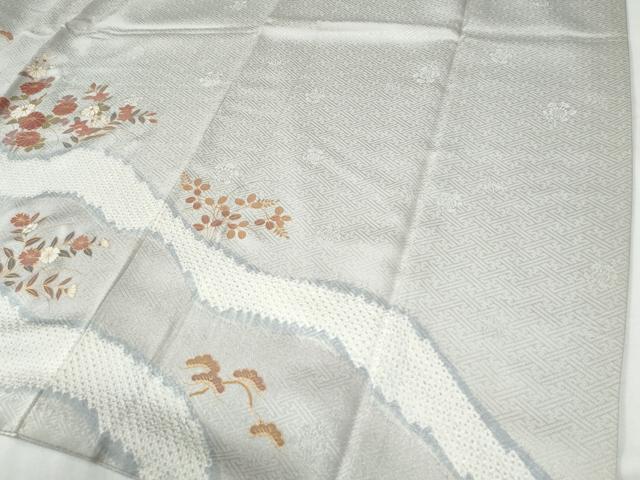 平和屋着物●訪問着　絞り　草花文　金彩　正絹　逸品　CABE2511yc_4
