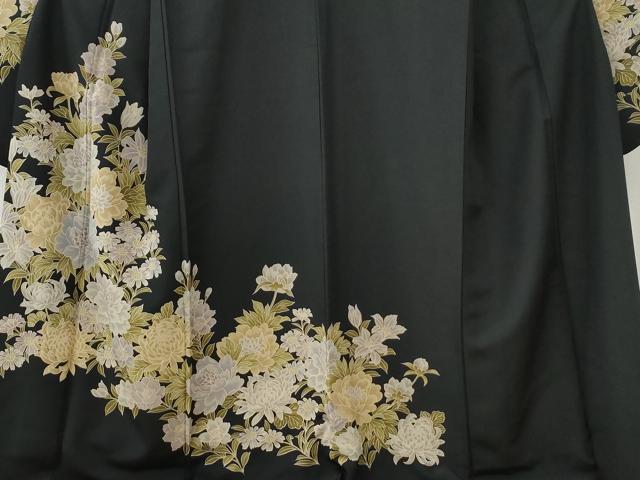 平和屋着物●こむさでもーど・COMME CA DU MODE　振袖　牡丹花文　黒地　洗える着物　CABE2528yc_2