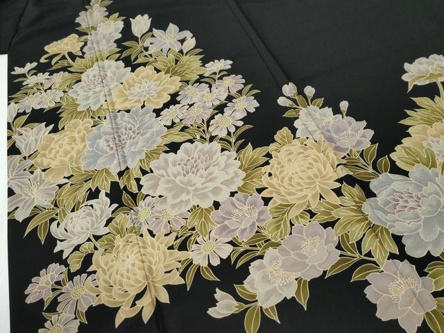 平和屋着物●こむさでもーど・COMME CA DU MODE　振袖　牡丹花文　黒地　洗える着物　CABE2528yc_5