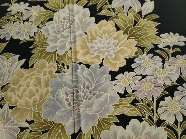 平和屋着物●こむさでもーど・COMME CA DU MODE　振袖　牡丹花文　黒地　洗える着物　CABE2528yc_4