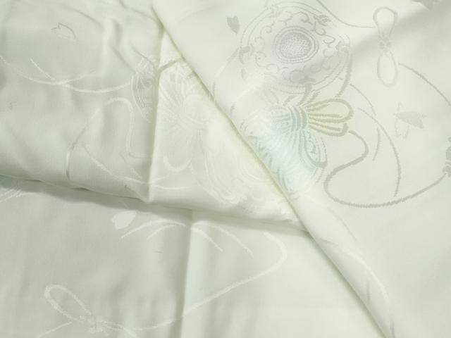 平和屋着物●長襦袢 袷 鼓舞花弁地紋 暈し染め 半衿刺繍 正絹 逸品 CABE2541yc