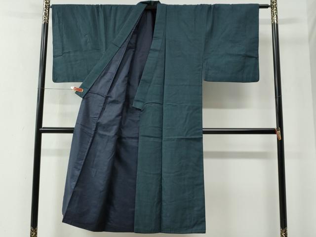 平和屋着物●男性　紬　アンサンブル　100亀甲　総詰め　正絹　逸品　CABE2568yc_1