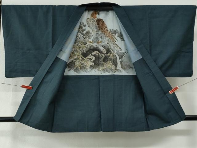平和屋着物●男性　紬　アンサンブル　100亀甲　総詰め　正絹　逸品　CABE2568yc_7