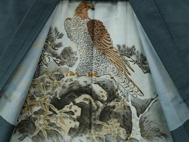 平和屋着物●男性　紬　アンサンブル　100亀甲　総詰め　正絹　逸品　CABE2568yc_8