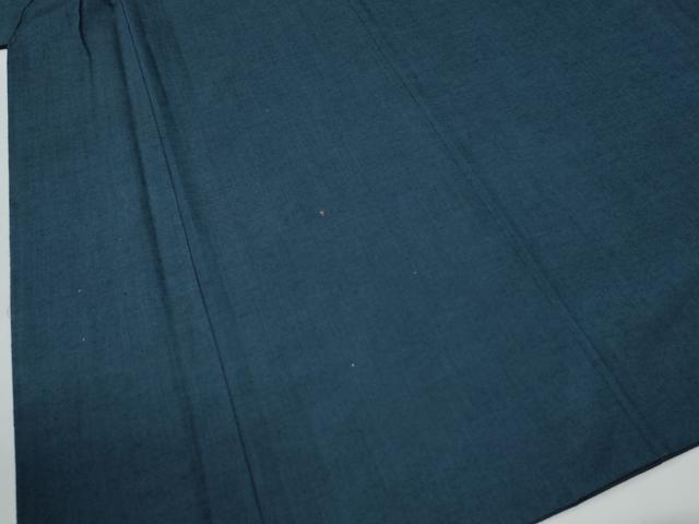 平和屋着物●男性　紬　アンサンブル　色無地　濃紺地　正絹　逸品　CABE2602yc_2