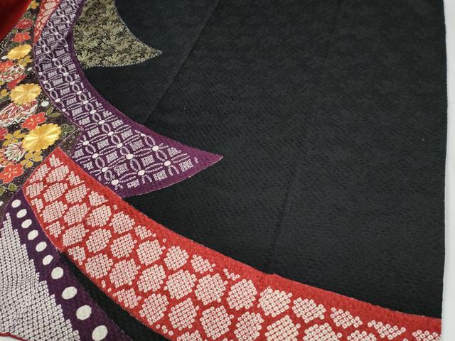 平和屋着物●豪華振袖　駒刺繍　絞り　熨斗吉祥流水毬花文　黒地　金彩　正絹　逸品　CABE2635yc_6