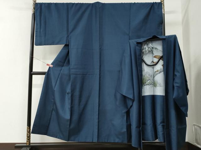 平和屋着物○男性 本場大島紬 アンサンブル 100亀甲 総詰め 羽裏：鷹