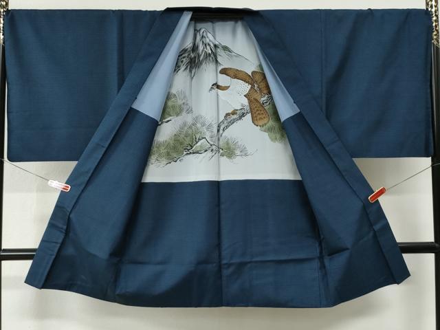 平和屋着物○男性 本場大島紬 アンサンブル 100亀甲 総詰め 羽裏：鷹