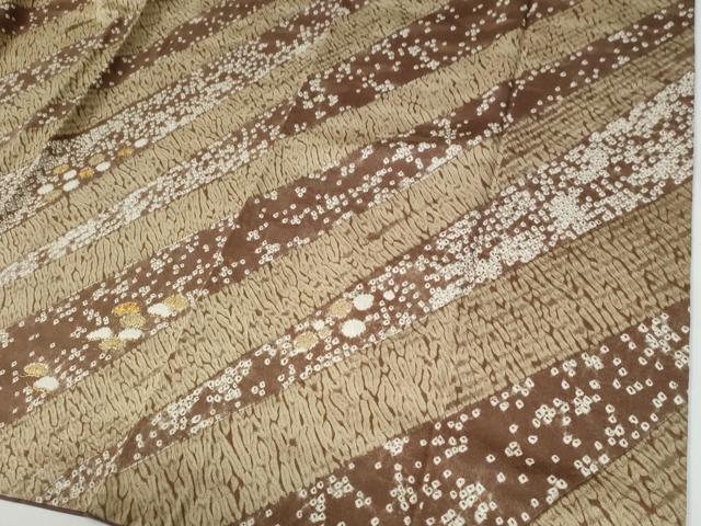 平和屋着物●訪問着　総刺繍　杢目絞り　斜線花松文　金彩　正絹　逸品　CABE2672yc_4