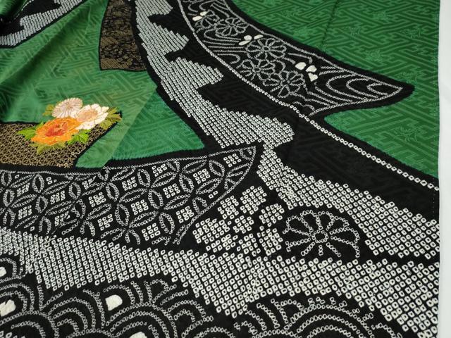 平和屋着物●豪華振袖　駒刺繍　絞り　鬘帯御所車吉祥花文　金彩　正絹　逸品　CABE2678yc_6