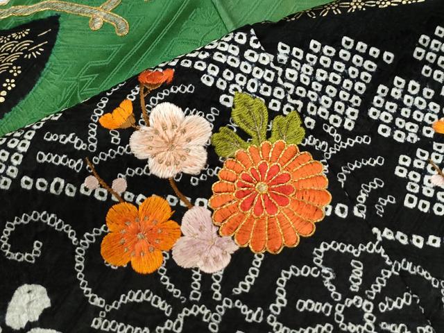 平和屋着物●豪華振袖　駒刺繍　絞り　鬘帯御所車吉祥花文　金彩　正絹　逸品　CABE2678yc_7