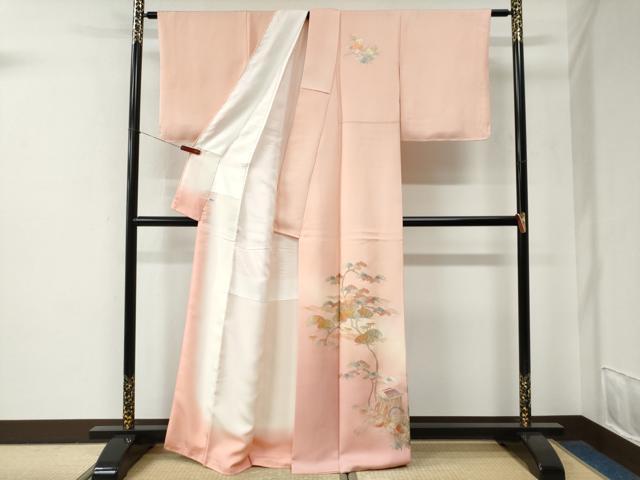 平和屋着物●金彩友禅　卓越技能者・名工・和田光正　訪問着　浜松御所車花文　暈し染め　金銀彩　正絹　逸品　CABE2729yc_1