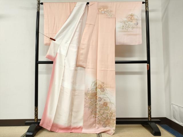 平和屋着物●金彩友禅　卓越技能者・名工・和田光正　訪問着　菊　暈し染め　金銀彩　正絹　逸品　CABE2739yc_1