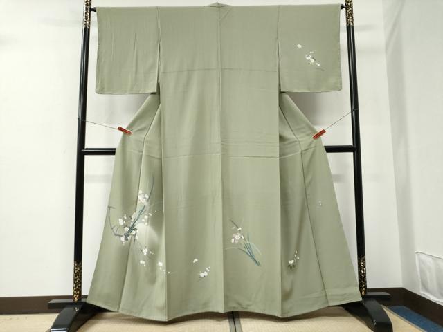 平和屋着物○訪問着 友禅 作家物 草花文 蛍暈し 正絹 逸品