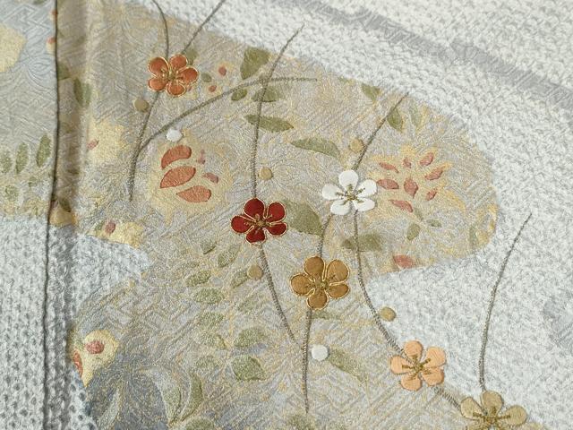 平和屋着物●訪問着　総絞り　駒刺繍　流水更紗草花文　暈し染め　金彩　正絹　逸品　未使用　CABE2761yc_2