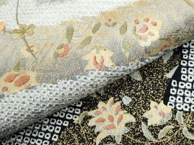 平和屋着物●訪問着　総絞り　駒刺繍　流水更紗草花文　暈し染め　金彩　正絹　逸品　未使用　CABE2761yc_5