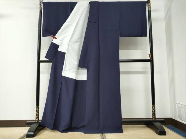 平和屋着物●上質な色無地　深紫色　正絹　逸品　CABE2827yc_2