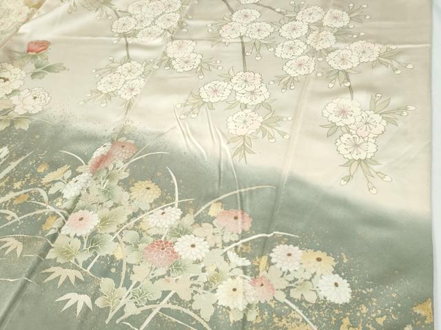 平和屋着物●豪華振袖　駒刺繍　流水牡丹花文　暈し染め　金彩　正絹　逸品　CABE2872yc_6