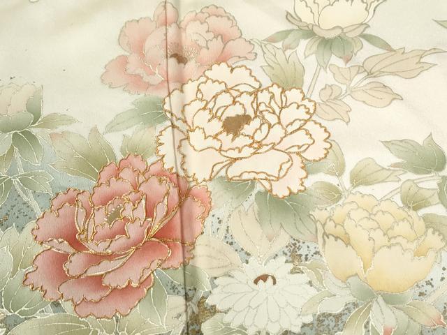 平和屋着物●豪華振袖　駒刺繍　流水牡丹花文　暈し染め　金彩　正絹　逸品　CABE2872yc_4