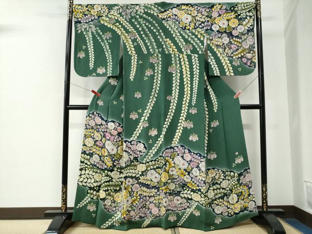 平和屋着物●訪問着　作家物　辻が花　鬼しぼ縮緬　正絹　逸品　CABE2876yc