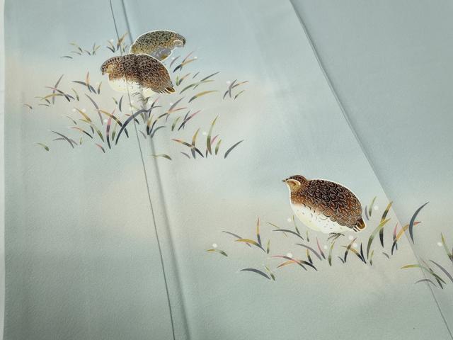 平和屋着物●京加賀友禅　百貫石峰　訪問着　鶉　暈し染め　正絹　逸品　CABE2978yc_3