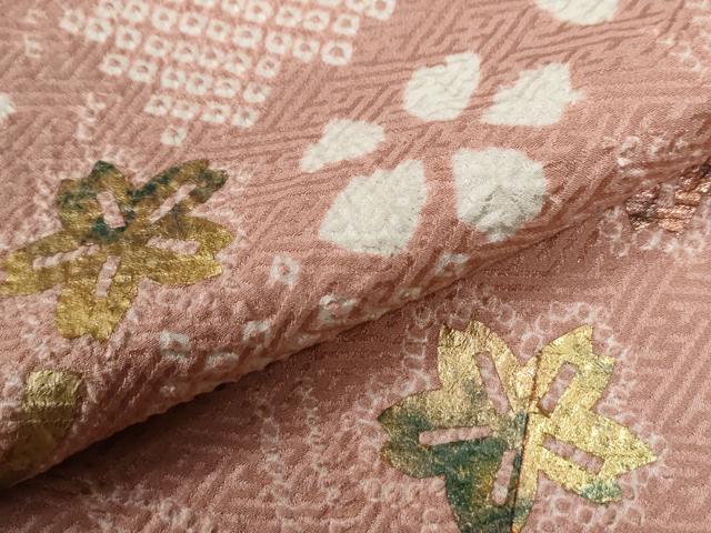 平和屋着物●訪問着　絞り　舞桜文　金彩　正絹　逸品　CABE2990yc_6