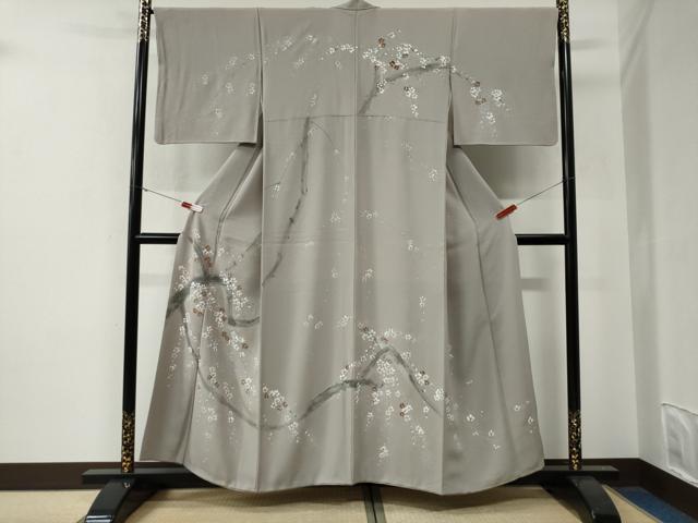 平和屋着物●訪問着　枝花文　正絹　逸品　CABE3005yc