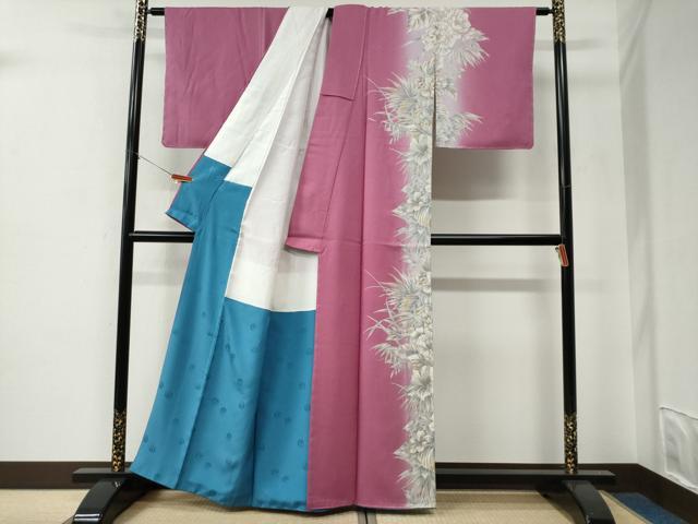 平和屋着物●皇室デザイナー　中村乃武夫　訪問着　草花文　暈し染め　金銀彩　正絹　逸品　未使用　CABE3006yc_1
