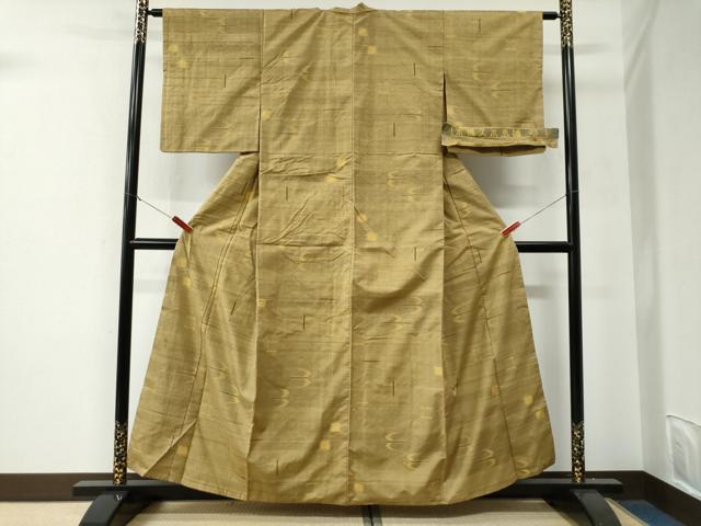 平和屋着物●国指定重要無形文化財　本場久米島紬　手織　廣田紬謹製　証紙付き　正絹　逸品　CABE3032yc_1