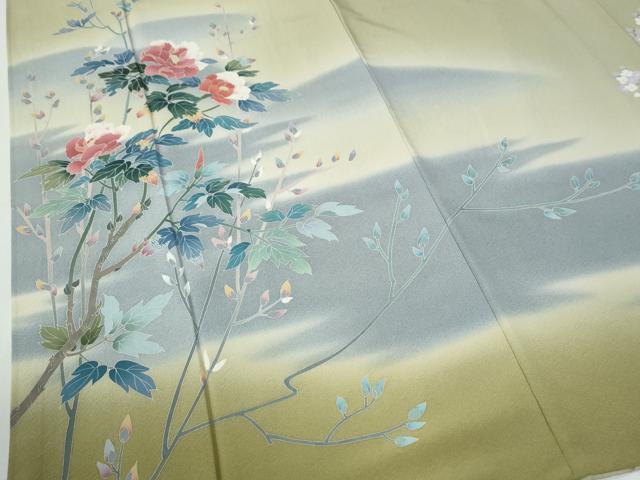 平和屋着物●訪問着　友禅　作家物　枝花文　暈し染め　正絹　逸品　CABE3074yc_3