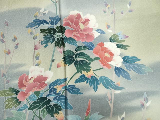 平和屋着物●訪問着　友禅　作家物　枝花文　暈し染め　正絹　逸品　CABE3074yc_2