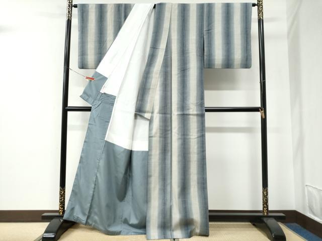 平和屋着物●上質な紬　縞　正絹　逸品　CABE3136yc_1