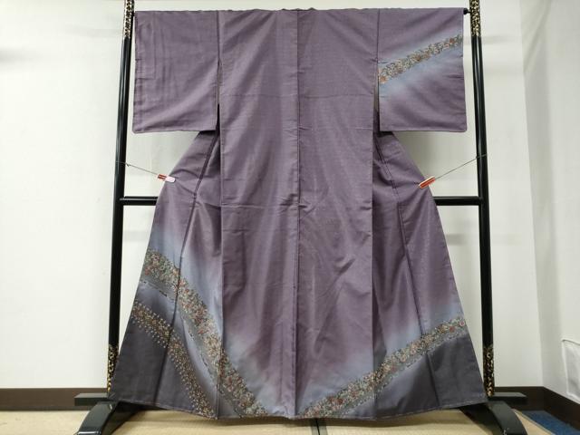 平和屋着物●訪問着　総刺繍　更紗花唐草文　暈し染め　金通し地　正絹　逸品　未使用　CABE3183yc_1