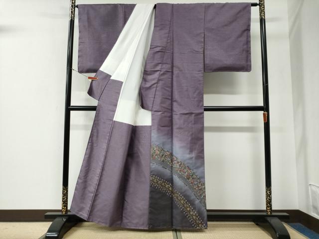 平和屋着物●訪問着　総刺繍　更紗花唐草文　暈し染め　金通し地　正絹　逸品　未使用　CABE3183yc_2
