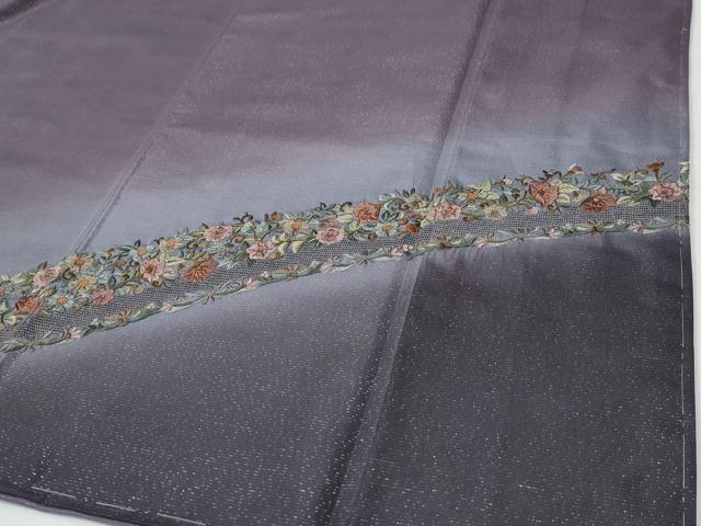 平和屋着物●訪問着　総刺繍　更紗花唐草文　暈し染め　金通し地　正絹　逸品　未使用　CABE3183yc_5