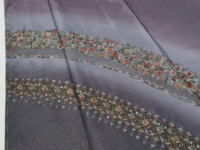 平和屋着物●訪問着　総刺繍　更紗花唐草文　暈し染め　金通し地　正絹　逸品　未使用　CABE3183yc_4