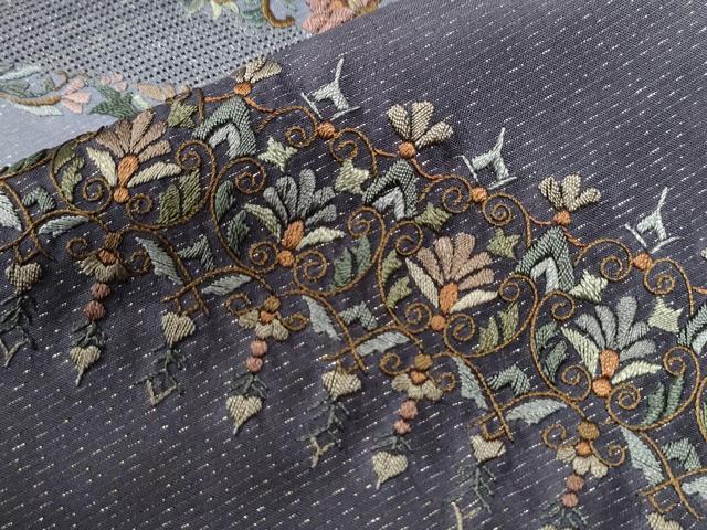 平和屋着物●訪問着　総刺繍　更紗花唐草文　暈し染め　金通し地　正絹　逸品　未使用　CABE3183yc_7