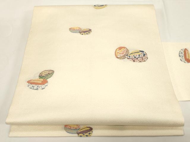平和屋着物●九寸名古屋帯　唐織　ぽっくり下駄　正絹　逸品　CABE3629dy